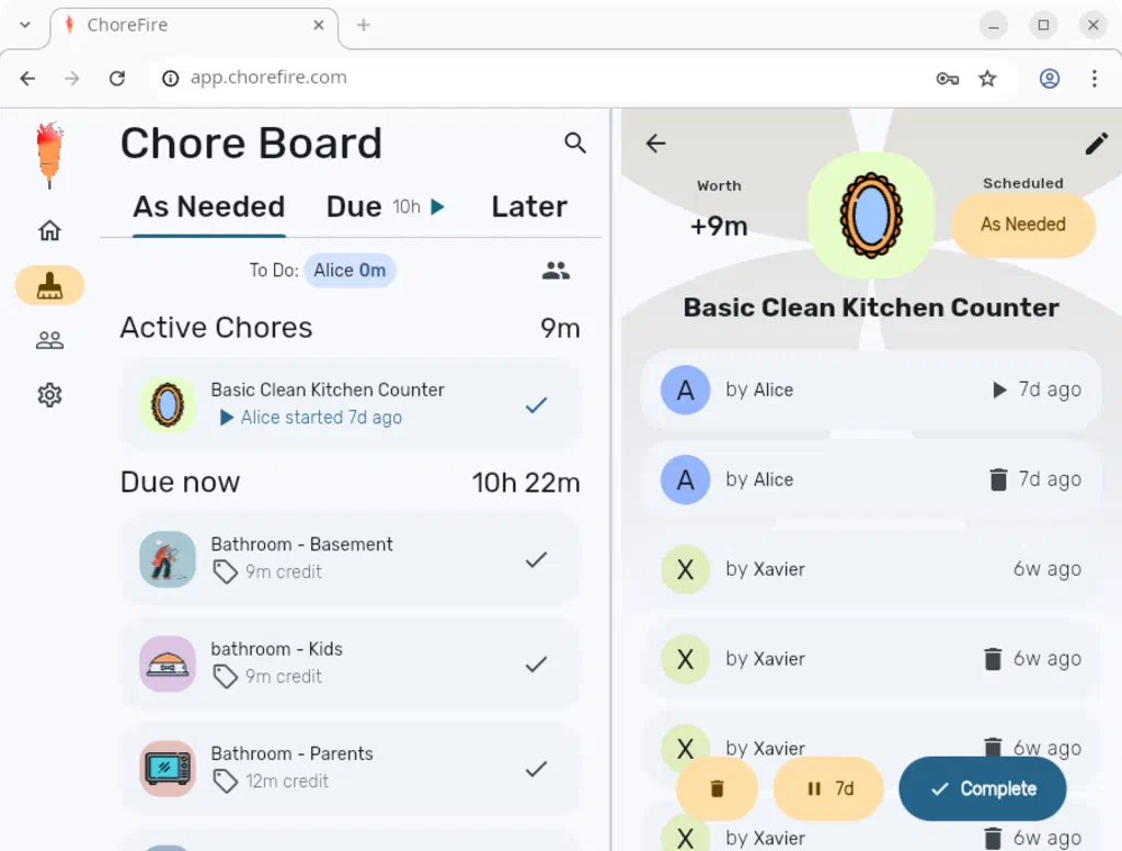 ChoreFire on the Web
